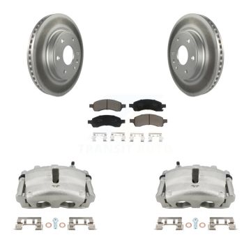 Front Brake Caliper Coat Rotors & Ceramic Pad Kit For GMC Acadia Buick Enclave Chevrolet KCG-100491C