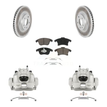 Front Disc Brake Caliper Coated Rotors And Ceramic Pads Kit For Ford Fusion Lincoln MKZ KCG-100492C