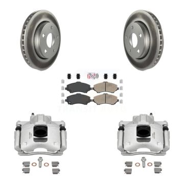 Front Disc Brake Caliper Coated Rotors And Ceramic Pads Kit For Jeep Wrangler KCG-100492N
