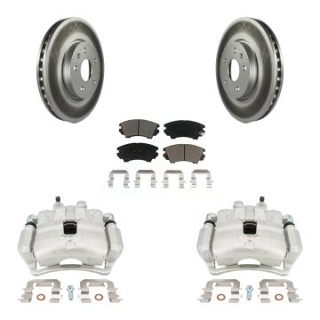 Front Disc Brake Caliper Coat Rotor Ceramic Pad Kit For Chevrolet Camaro LT LS with 3.6L KCG-100493C