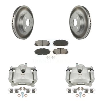 Front Disc Brake Caliper Coated Rotors And Semi-Metallic Pads Kit For Toyota Yaris KCG-100493S