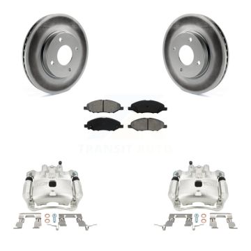 Front Brake Caliper Coat Rotor & Semi-Metallic Pad Kit For 2008 Nissan Versa 4-Wheel ABS KCG-100494S