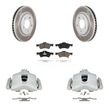 Front Brake Caliper Coat Rotor & Ceramic Pad Kit For Dodge Grand Caravan Chrysler Town KCG-100495C