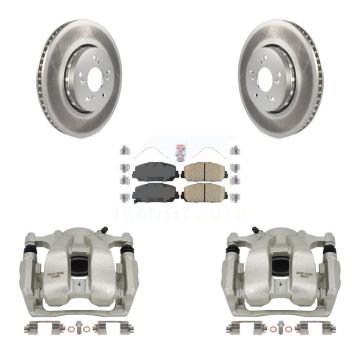 Front Disc Brake Caliper Coated Rotors And Ceramic Pads Kit For 2016-2018 Acura RDX KCG-100496N