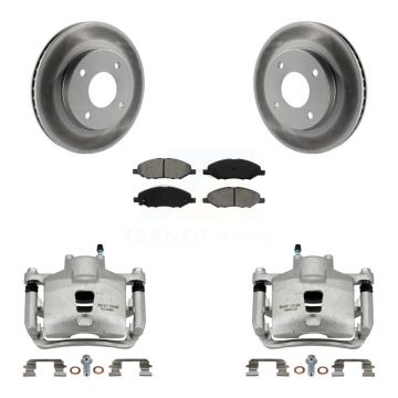 Front Brake Caliper Coat Rotor And Semi-Metallic Pad Kit For 2009-2011 Nissan Versa 1.6L KCG-100496S
