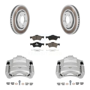 Front Disc Brake Caliper Coat Rotor Ceramic Pad Kit For 2004 Dodge Caravan From 12 01 03 KCG-100497C