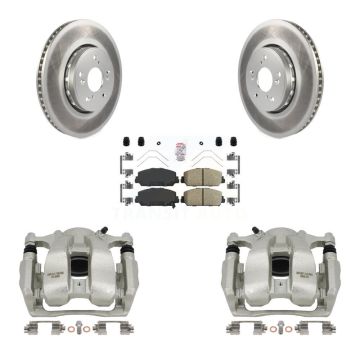 Front Disc Brake Caliper Coated Rotors And Ceramic Pads Kit For 2016-2018 Acura RDX KCG-100497N