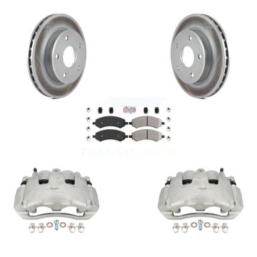 Front Brake Caliper Coat Rotors Semi-Metallic Pad Kit For Dodge Dakota Mitsubishi Raider KCG-100498N