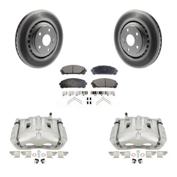 Front Brake Caliper Coat Rotors Semi-Metallic Pad Kit For Toyota Sienna Highlander Lexus KCG-100498P