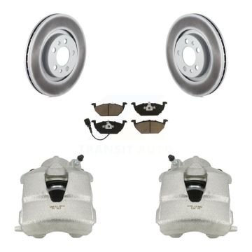 Front Brake Caliper Coat Rotor And Ceramic Pad Kit For Volkswagen Jetta Beetle Golf City KCG-100499C