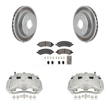 Front Brake Caliper Coat Rotors Semi-Metallic Pad Kit For Dodge Dakota Mitsubishi Raider KCG-100499N