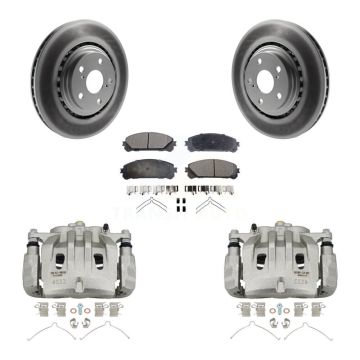 Front Brake Caliper Coat Rotor & Semi-Metallic Pad Kit For Lexus RX350 Toyota Highlander KCG-100499P