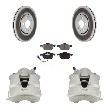 Front Disc Brake Caliper Coat Rotor And Ceramic Pad Kit For Volkswagen Jetta Golf Beetle KCG-100500C