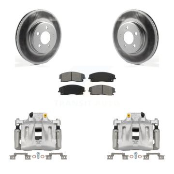 Front Disc Brake Caliper Coat Rotor Semi-Metallic Pad Kit For Dodge Chrysler 300 Charger KCG-100500S