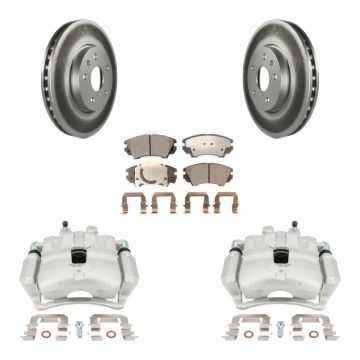 Front Disc Brake Caliper Coat Rotor Ceramic Pad Kit For Chevrolet Camaro LT LS with 3.6L KCG-100500T
