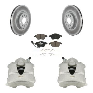 Front Disc Brake Caliper Coated Rotors And Ceramic Pads Kit For Volkswagen Jetta KCG-100501C