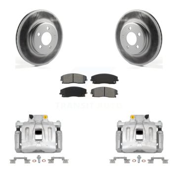 Front Disc Brake Caliper Coat Rotor Semi-Metallic Pad Kit For Chrysler 300 Dodge Charger KCG-100501S