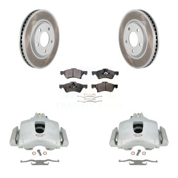 Front Brake Caliper Coat Rotor & Ceramic Pad Kit For Dodge Grand Caravan Chrysler Town KCG-100502T