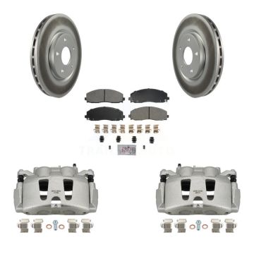 Front Brake Caliper Coat Rotors & Semi-Metallic Pad Kit For Grand Caravan Dodge Chrysler KCG-100503N