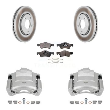 Front Disc Brake Caliper Coat Rotor Ceramic Pad Kit For 2004 Dodge Caravan From 12 01 03 KCG-100504T