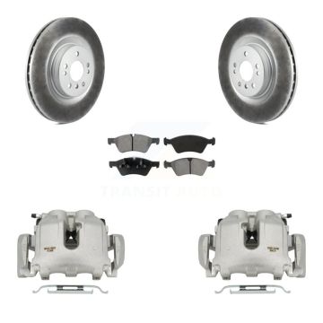 Front Disc Brake Caliper Coat Rotor & Semi-Metallic Pad Kit For Mercedes-Benz ML350 R350 KCG-100505S