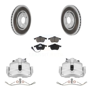 Front Disc Brake Caliper Coat Rotors Ceramic Pad Kit For 2006 Volkswagen Jetta 2.5L/1.9L KCG-100506C