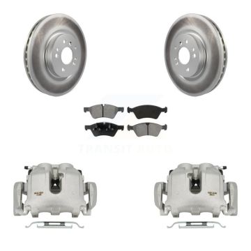 Front Brake Caliper Coat Rotors Semi-Metallic Pad Kit For Mercedes-Benz ML350 R350 ML500 KCG-100506S