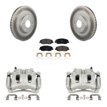 Front Disc Brake Caliper Coated Rotors And Semi-Metallic Pad Kit For Hyundai Santa Fe XL KCG-100508P