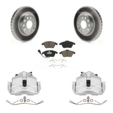 Front Brake Caliper Coat Rotor & Ceramic Pad Kit For Volkswagen Jetta Golf Beetle Rabbit KCG-100509C