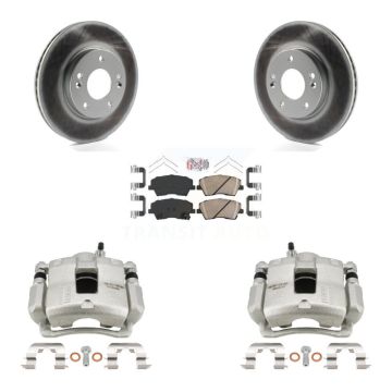 Front Disc Brake Caliper Coated Rotors And Ceramic Pads Kit For Hyundai Elantra KCG-100509N