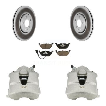 Front Disc Brake Caliper Coat Rotor & Ceramic Pad Kit For 2000-2001 Volkswagen Golf 2.0L KCG-100510C