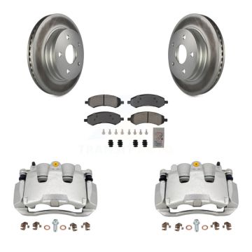 Front Disc Brake Caliper Coat Rotor And Semi-Metallic Pad Kit For Ram 1500 Classic Dodge KCG-100511N