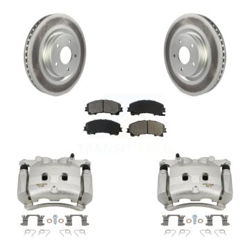 Front Disc Brake Caliper Coat Rotors And Semi-Metallic Pad Kit For INFINITI Q50 QX50 Q60 KCG-100511S