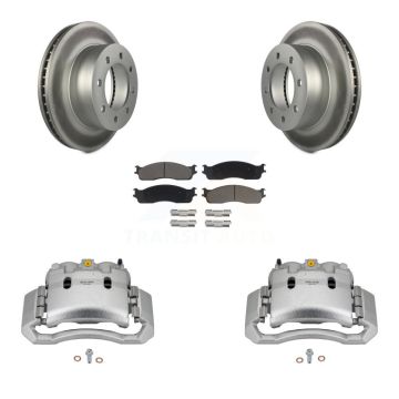Front Disc Brake Caliper Coated Rotors And Ceramic Pads Kit For Dodge Ram 1500 3500 2500 KCG-100512C