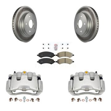 Front Disc Brake Caliper Coat Rotor And Semi-Metallic Pad Kit For Ram 1500 Classic Dodge KCG-100512N