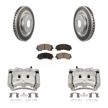 Front Disc Brake Caliper Coated Rotors And Semi-Metallic Pads Kit For Nissan Rogue KCG-100512P