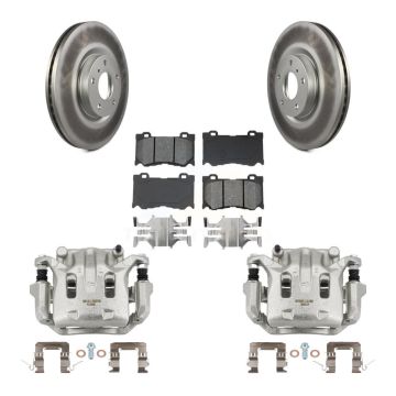 Front Brake Caliper Coat Rotor Semi-Metallic Pad Kit For INFINITI G37 With Brembo Brakes KCG-100512S