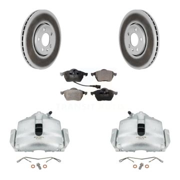 Front Disc Brake Caliper Coated Rotor And Ceramic Pad Kit For 2006 Volkswagen Jetta 2.0L KCG-100512T