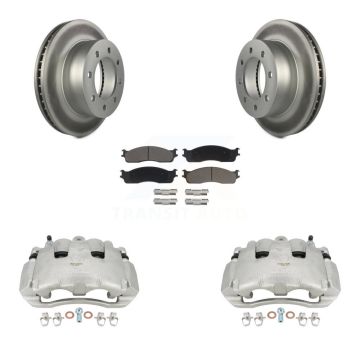 Front Brake Caliper Coat Rotor Ceramic Pad Kit For 2006 Dodge Ram 1500 With 8 Lug Wheels KCG-100513C