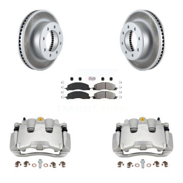 Front Brake Caliper Coat Rotor Semi-Metallic Pad Kit For 2012 Ram 1500 With 8 Lug Wheels KCG-100513N