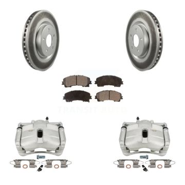 Front Disc Brake Caliper Coated Rotors And Semi-Metallic Pads Kit For Nissan Rogue KCG-100514P