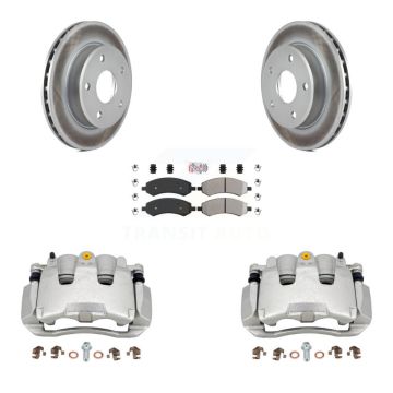 Front Disc Brake Caliper Coated Rotors And Semi-Metallic Pads Kit For Dakota Dodge Ram KCG-100515N