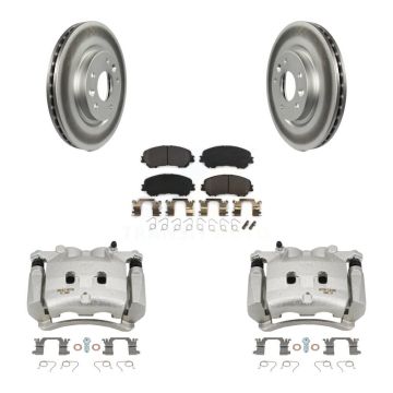 Front Disc Brake Caliper Coated Rotors And Semi-Metallic Pads Kit For Nissan Rogue KCG-100515P