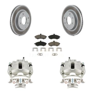 Front Disc Brake Caliper Coated Rotors And Ceramic Pads Kit For Hyundai Elantra KCG-100516C