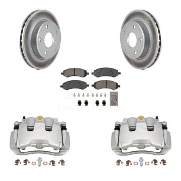 Front Disc Brake Caliper Coated Rotors And Semi-Metallic Pads Kit For Dakota Dodge Ram KCG-100516N