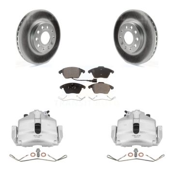 Front Brake Caliper Coat Rotor & Ceramic Pad Kit For Volkswagen Jetta Golf Beetle Rabbit KCG-100516T