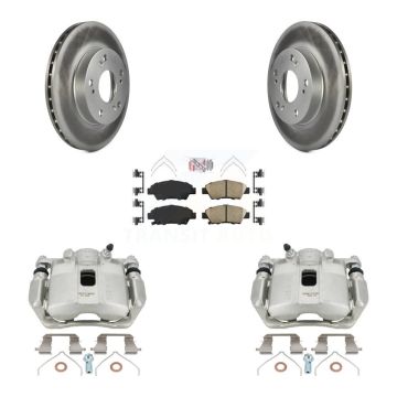 Front Disc Brake Caliper Coated Rotors And Ceramic Pads Kit For 2011-2015 Honda CR-Z KCG-100518N