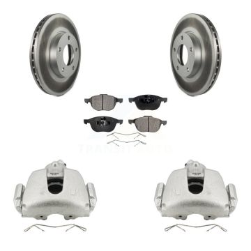 Front Disc Brake Caliper Coated Rotors And Semi-Metallic Pads Kit For Mazda 3 Sport KCG-100518P