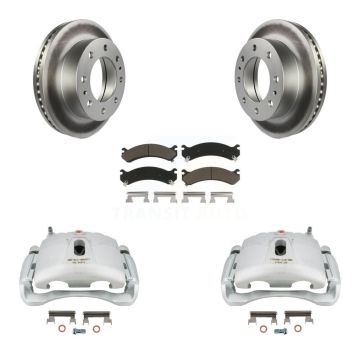 Front Brake Caliper Coat Rotor And Ceramic Pad Kit For Chevrolet GMC Express 3500 Savana KCG-100519C