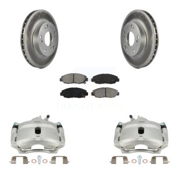 Front Disc Brake Caliper Coated Rotors And Semi-Metallic Pads Kit For Honda Civic KCG-100520S